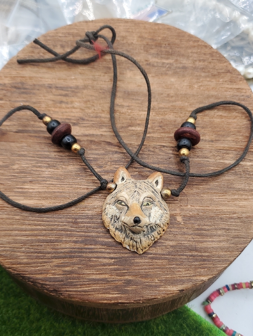 Handcrafted Wolf Pendant Necklace  - N0529 20 Inch